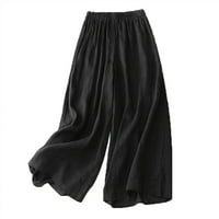 Farstey široke pantalone za noge za žene elastične vrećice visoke struke udobne hlače sa džepovima pune