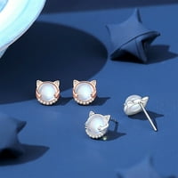 TURINSKI MUHINSTI MUNARILIA HELLATIA nakit i CZ, bijelo pozlaćene srebrne mačke na minđuše za kućne