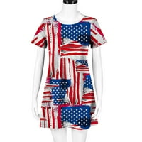 Žene 4. srpnja haljina haljina američke zastave za žene Patriotske haljine casual labave haljine Vintage