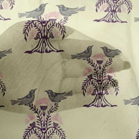 Onuone viskoza šifon tkanina ptica i drvo blok Ispis tkanina sa širokim dvorištem