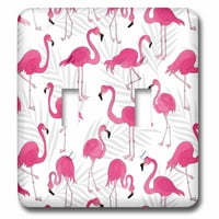 3drose flamingo i palmi - dvostruki preklopni prekidač