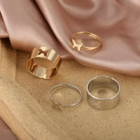 Odgovarajući leptir prstenovi za ljubitelje za parove Podesivi nakit Otvorite manžetni prsten