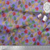 Soimoi Purple Japan Crepe Saten Tkanina Šareno lišće Listovi Art Tkanina od tkanina od dvorišta