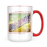 Neonblond pozdrav sa jezera Elsinore, vintage razglednica za poklon za ljubitelje čaja za kavu