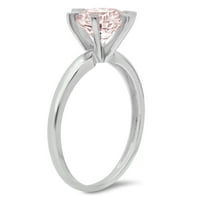 CT sjajan okrugli rez Clear Simulirani dijamant 14k bijeli zlatni solitaire prsten sz 7.25