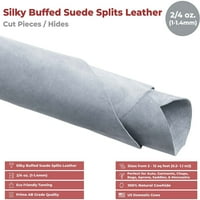 Odjeća Splits Suede 2- OZ svijetlo sivo pre-rez 1- SQ FT paket - svilenkasta kožna koža AB klasa kravlje