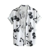 FSqjgq muške prugaste casual majice dolje majice s kratkim rukavima labava havajska majica ljetni vrhovi
