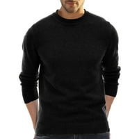 SNGXGN muški džemper s rebrastim pletenom plemnim fit muški džemper, crni, veličina XL