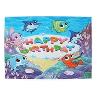 Dječji rođendanska zabava Backdrop crtani morski pas