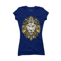 Lion Animal Poker Juniors Royal Blue Graphic Tee - Dizajn ljudi M
