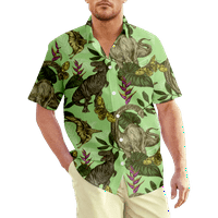 Muška gumba dolje majice prozračne havajske kratke rukave za dječake smiješne majice na plaži Ljetni