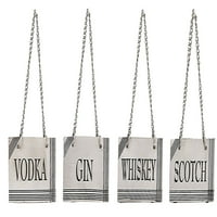 Set vintage srebrne boje Decanter Etikete naljepnice za alkohol set viski, viski, viski, džin, vodka