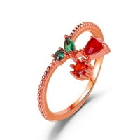 Lijep stil grožđa Apple Jagoda od jagoda Cherry dizajn prsten za žene ukrasi nakita