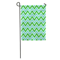 Plavi umjetnički Chevrons Sažetak Uzorak Zeleni crni tepih Classic Elegantna okućnica Dekorativna zastava