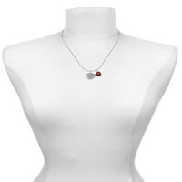 Delight nakit Silvertone Xoxo - Okrugli brtvi Red Lucky LadyBug ogrlice i viseći naušnice