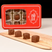 Tamna čokolada presvučena turskim užitkom u posebnim dvije metalne kutije, poklon slatkim kutijama