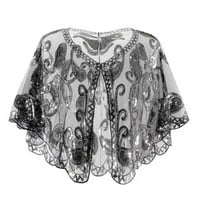 Biayxms Ženska sekfina perla Art Deco Večernji rt Vintage Shawl Ona za vjenčanje, zabave, djeveruše,