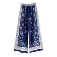Vruće štedne hlače Snoarin ženske široke noge joga hlače modni casual cvjetni tiskani visoki struk Split