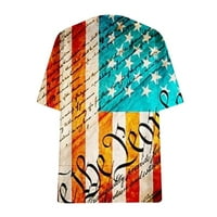 Olyvenn ženske patriotske vrhove plus veličina bluza modna kap kratkih rukava Neovisnosti Dan Neovisnosti