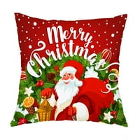 Postavi božićni jastuk -Super mekani ispisani božićni jastuk Santa kratki plišani jastuk za jastuk za