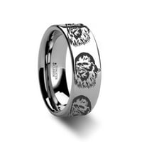 Chewbacca Star Wars Polirani volframovi ugravirani prsten nakit - veličina 7.5