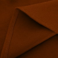 Hinvhai zimski kaputi jakne za žene čišćenje ženskih V-izreza Čvrsta boja dugih rukava bez rukava smeđa