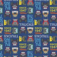 Tonka kamioni Građevinski blokovi Plava pamučna tkanina