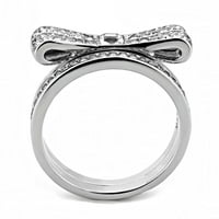 Luxe nakit dizajnira dvodijelni ženski nehrđajući čelični čvor i set prstena sa kvadratnim kristalom