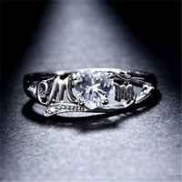 Majčin dan prsten za prsten za mladenki zircon dijamant Elegantni angažman vjenčani poklon, tinejdžerski