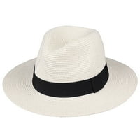 Fanvereka Žena Muškarci Flat Brum Straw Hat Jednostavni stil Kontrastni u boji Sklopivi šešir