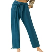 Rewenti Plus Veličina čišćenja Ženske hlače Ležerne prilike elastične labave hlače Ravne široke pantalone