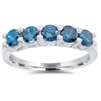 Pompeii 3 4ct plavi dijamantski vjenčani prsten 14k bijelo zlato