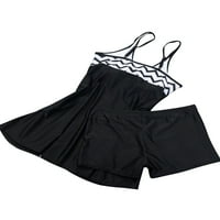Žene kupaći odijelo Tummy Courmus Odrljava Spaghetti Strup kupaći kostim + kratke hlače crna