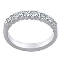 0. Carat Okrugli oblik bijeli prirodni dijamantski vječni prsten za vjeverstvo u 14K čvrstog bijelog