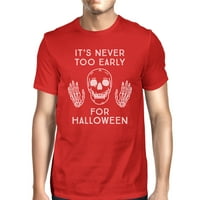 Nikad nije prerano za Halloween majicu Muške crvene lobanje košulje