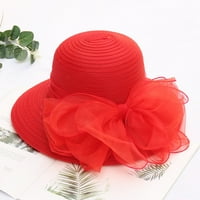 Ženski šeširi Ljeto Čvrsti sunčevi šeširi za žene crvene