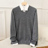 Maydeod muški džemper od kašmira, čisto kašmir, jesen i zimski V izrez pleteni pulover