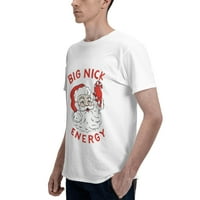 Big Nick Energy Santa Neughty odrasli Humor smiješan božićni muški osnovni majica kratkih rukava bijela