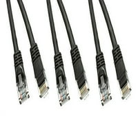 & E CAT5E Crni Ethernet patch kabel, bezobziran oblikovani čizmi, stopala