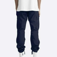 Clearsance RQyyd muške lagane teretne pantalone s više džepova Slim Fit Stretch Comfort Prozračne vanjske