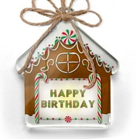 Ornament tiskan jednostran sretan rođendan zeleni vitraž Božić Neonblond