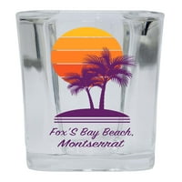 Fox's Bay Beach Suvenir Squaveni Shot Glass Dlan dizajn 4-pakovanje