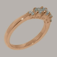 Britanci napravio 18k ružičarski zlatni akvamarinski prsten ženski prsten - veličine opcije - veličine