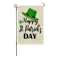 Dan Shamrocks St. Patrickov zastava Burlap-House Welcome 12x Briarwood Lane