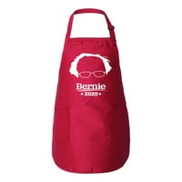 Bernie Haires Hearts White Siluette Osjetite Bern Kitchen Roštilj za hvatanje grafičke pregače za kuhanje s džepovima, crvena, jedna veličina
