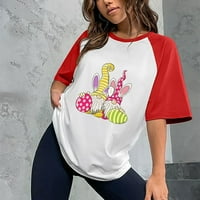 Fartey Uskršnji grafički vrhovi za žene smiješne gnome Hare Uskršnje jaje Ispiši majicu Labavi blok
