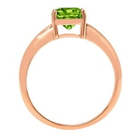 2.5ct jastuk rezan zeleni prirodni peridot 14K ružičasto zlatne obljetnice za angažovanje prstena 5,75