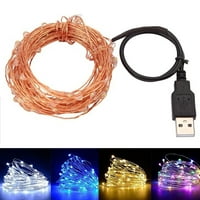 Anvazise vodootporna USB LED bakrena žica Fairy String Svjetla Garland Dekoracija crvena 100LED