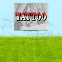 Znak dvorišta za tetovažu, uključuje metalni stup