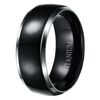 Crni vjenčani prstenovi za muškarce koje odgovaraju titanskim bendovima za njega veličine i veličine